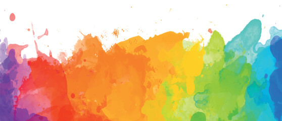 Wall Mural - Watercolor blots, colorful rainbow vector illustration, background.