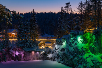 Wall Mural - Ruskeala Mountain Park. January evening