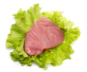 Wall Mural - Fresh tuna Fish steak isolated on a white background