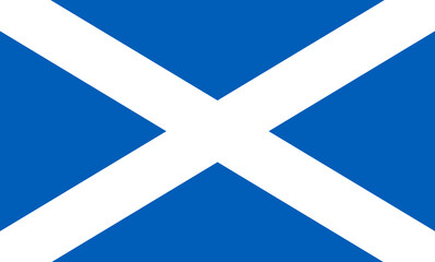 Close-up of national flag of European country Scotland. Illustration made January 30th, 2024, Zurich, Switzerland.
