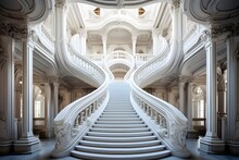 Staircase In The Interior Of The Opera House In Paris, France