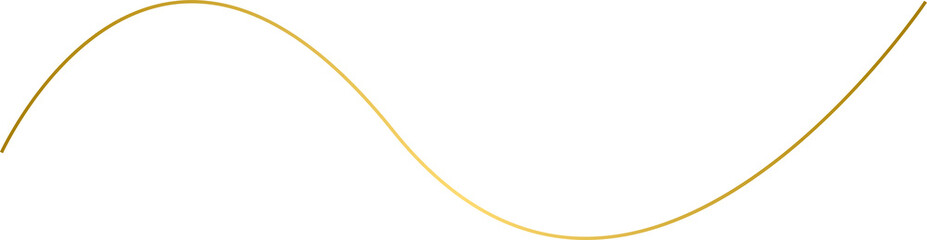 Golden wavy line, gold curved line