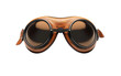 Shinning Brown Biker Goggle Sunglasses Isolated on Transparent Background.