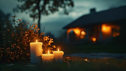 Wall Mural - escape into a tranquil night of acoustic music and ambient candlelight as you unwind in this breatht