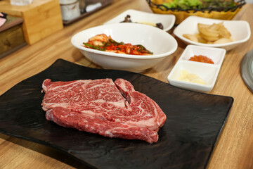 South Korean beef raw sirloin