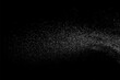 White grainy texture. Abstract dust overlay. Grain noise. White explosion on black background. Splash light realistic effect. Vector illustration.	
