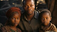 A Family Of African Refugees Facing An Uncertain Future But Still Retaining The Hope That Better Days Lay Ahead.