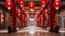 Chinese New Year Decoration Seamless Looping 4k Time-lapse Virtual Video Animation Background. Generated AI