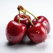Isolated fresh red apple with water drops, showcasing its juicy and delicious nature, a healthy and organic fruit