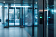 © ty - Fingerprint at the entrance to the office glass door, fingerscan with access control on the glass door