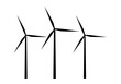 Icono negro de aerogeneradores o molinos de viento.