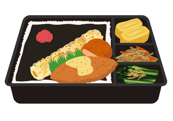 Wall Mural - お弁当_コンビニ弁当_のり弁当