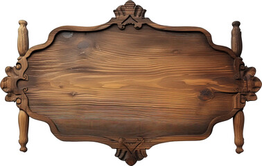 Wall Mural - Vintage shaped wooden isolated on transparent background. PNG