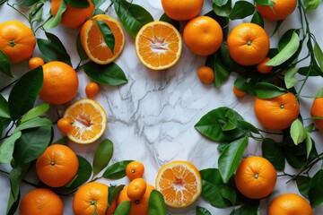Wall Mural - Mandarin Orange. White Background