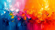 Abstract Oil Paint Background. Oil Paints On Canvas. Multicolored Background.