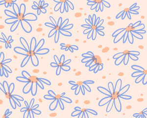 Sticker - flower and leaves background design for templates.