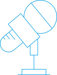 Poster - Microphone on Stand Thin Line Icon
