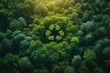 © Werckmeister - top view illustration of recycle sign with leaves in the forest