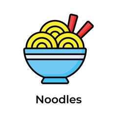 Wall Mural - Perfectly designed icon of noodles bowl in modern style, chinese food vector