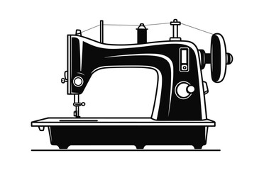 Wall Mural - A Sewing machine vector black silhouette