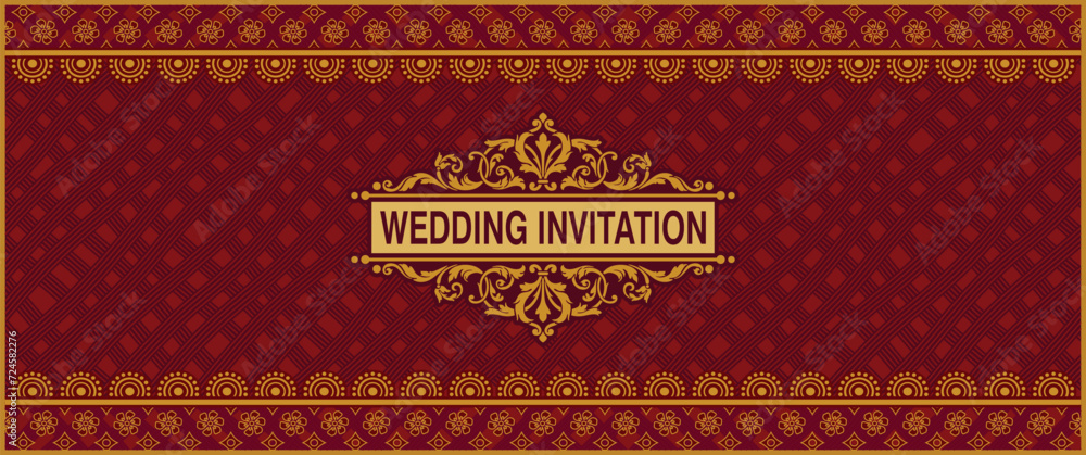 Indian wedding invitation card Template. Vector illustration. Stock ...