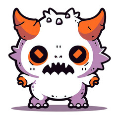 Wall Mural - Chibi ghost monster game character. Cute ghost monster cartoon.