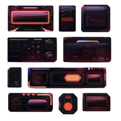 Poster - A set of modern frames, Information box bars and modern digital info frame layout templates