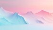 Snowy mountain landscape in pink and blue colors. 3D illustration