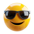 3d icon grinning face with sunglasses emoji isolated on transparent background