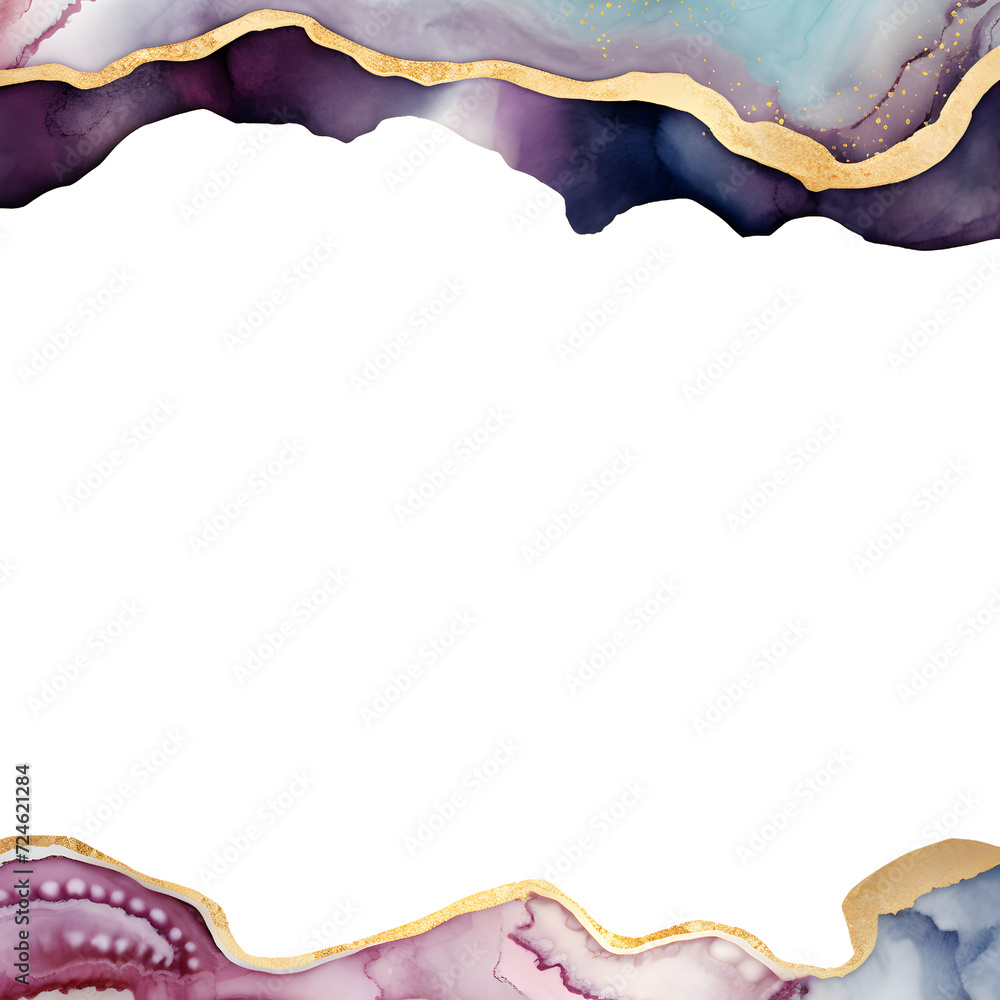 Purple, Blue and Gold Foil Glitter, Sparkle, watercolor, Agate Geode ...