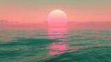 Fototapeta Zachód słońca - Beautiful sunset background with evening ocean view