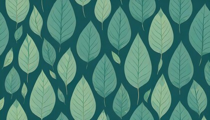  Seamless background with leaves