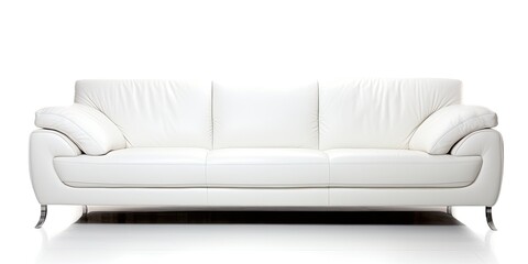 White background isolated side view of a sofa.