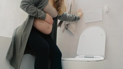 Wall Mural - Unrecognizable pregnant woman having morning sickness