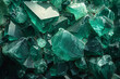 Detailed view of vibrant green fluorite crystals