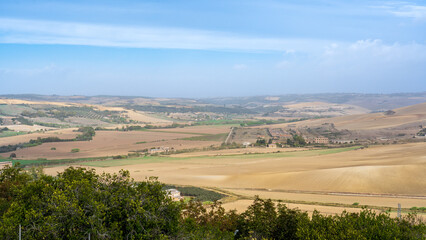 Wall Mural - View of field in Tarquinia in Italy