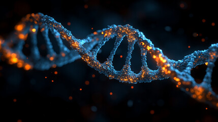 dna helix on black background