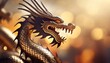 generative ai illustration of traditional chinese metallic dragon against blurred background 2024 new year concept