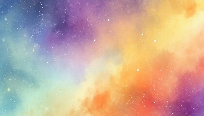 Wall Mural - illustration in watercolor and vector space starry colorful background of space