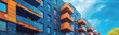 Modern apartment building panoramic background. New housing construction concept.