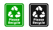 Please recycle signs. Recycling concept icons. Recycle icon set