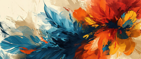 Wall Mural - vibrant brush strokes: abstract, bright, decorative, pattern, splash, artistic, colours