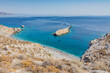 Panoramic view on Katergo beach in Folegandros, Cyclades islands archipelago GR