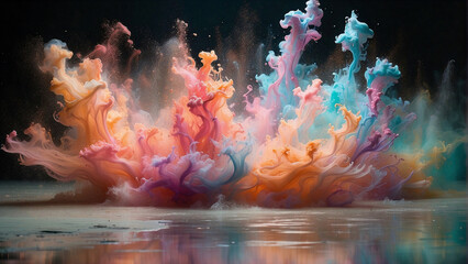 Wall Mural - abstract color explosion - Generative AI