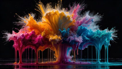 Wall Mural - colors display - abstract color explosion - Generative AI