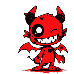 Wall Mural - Devil monster game character. Chibi devil cartoon generative ai