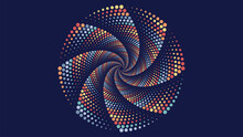Abstract Spiral Dotted Round Vortex Style Creative Background.