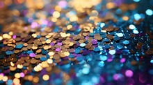 Background Of Scattered Multicolored Bright Diverse Sequins Created With The Help Of Artificial Intelligence