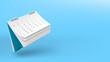 3D White Paper Desk Calendar With Flipping Page