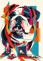 Poster - T-shirt design featuring representation of a aggresive bulldog